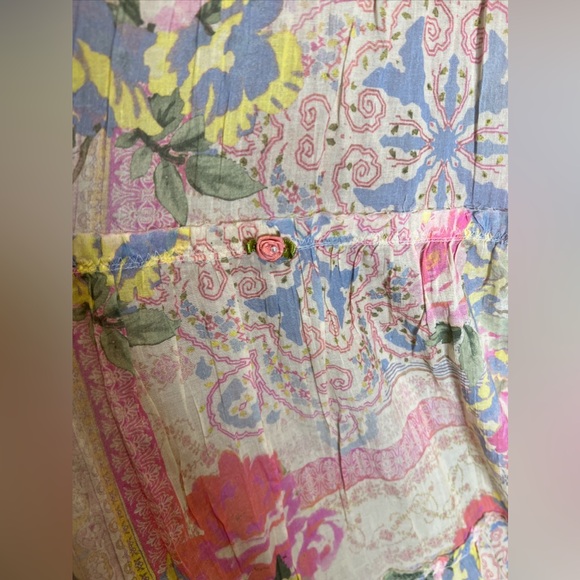 Free People In Full Swing Printed Vintage Rosette Tiered Robe Duster